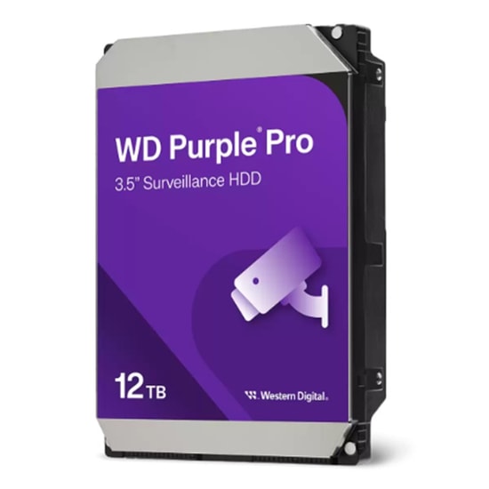 WD Purple 12TB Güvenlik HDD (WD122PURP) - 3.5" SATA3, 7200RPM, 512MB Cache, 7/24 Kayıt, 3 Yıl Garanti