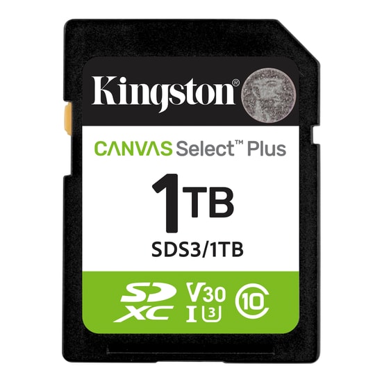 Kingston 1TB Canvas Select Plus G3 SD Kart (SDS3/1TB) - 150MB/s, Class 10, UHS-I, U3, V30, 4K Video Hafıza Kartı