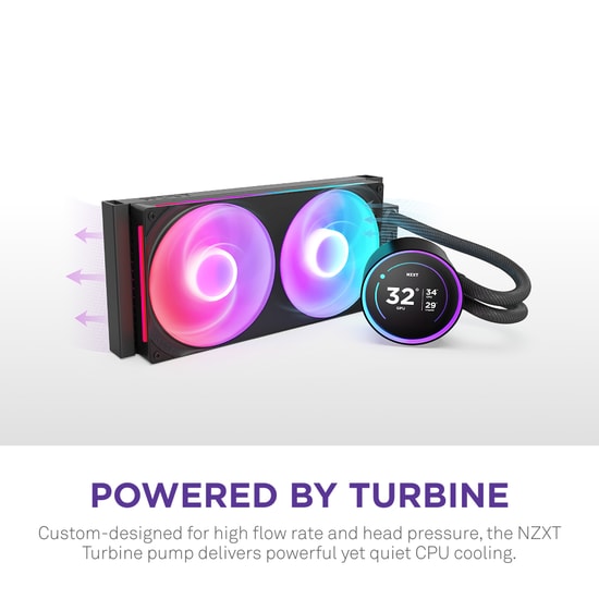 NZXT Kraken Elite 280 RGB (RL-KR28E-B1) Siyah Sıvı Soğutucu - 280mm Radyatör, LCD Ekran, 2x140mm Fan, 98.61 CFM