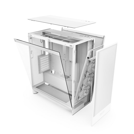 NZXT H7 Flow Beyaz RGB E-ATX Oyuncu Kasası (CM-H72FW-R1) - 3x120mm RGB Fan, Temperli Cam, 420mm Radyatör Desteği
