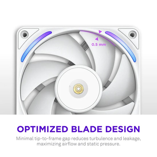 NZXT F240X Beyaz 240mm RGB Kasa Fanı (RF-U24PN-W1) - 3100 RPM, 104 CFM, 41 dB, 2x120mm Birleşik Fan, Anti-Vibration