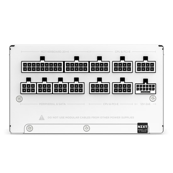 NZXT C1000 1000W 80+ Gold Tam Modüler Beyaz Güç Kaynağı (PA-0G2BW-EU) - ATX 3.1, PCIe 5.0, 135mm Fan, Sessiz PSU