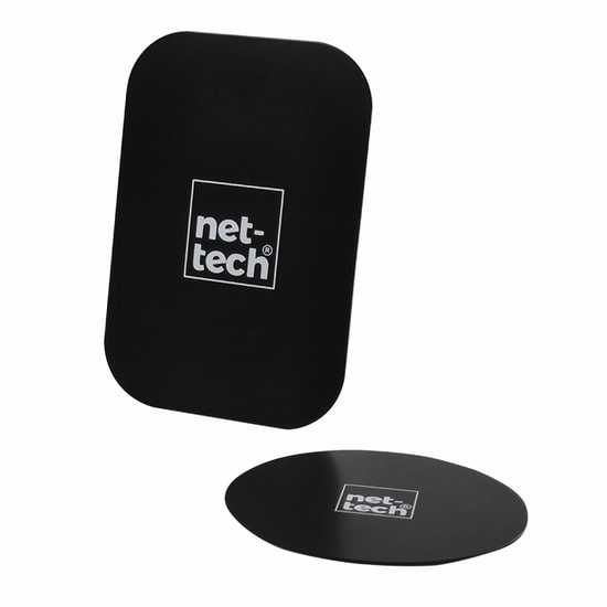 Nettech Çiftli Araç İçi Manyetik Tutucu İçin Metal Plaka NT-97082 - Siyah, Güçlü Tutuş, Yedek Metal Plaka Kiti