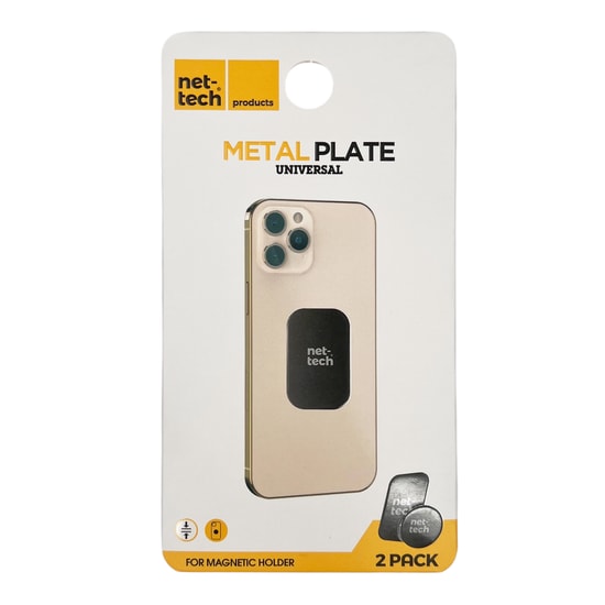 Nettech Çiftli Araç İçi Manyetik Tutucu İçin Metal Plaka NT-97082 - Siyah, Güçlü Tutuş, Yedek Metal Plaka Kiti