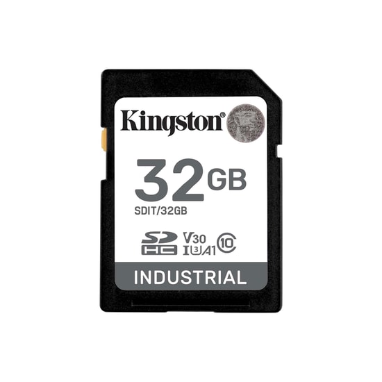 Kingston 32GB Industrial SDHC (SDIT32GB) - 100MB/s Okuma, C10, UHS-I U3, V30, A1, pSLC Endüstriyel Hafıza Kartı