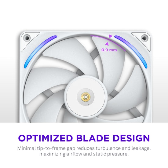 NZXT F140X Beyaz 140mm Performance RGB Kasa Fanı (RF-U14PN-W1) - 2400 RPM, 116 CFM, 41 dB, Titreşim Önleyici