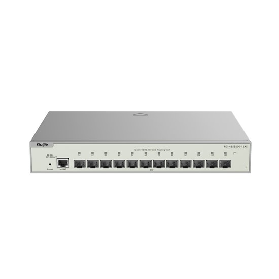 Ruijie Reyee RG-NBS5500-12XS Yönetilebilir Switch - 12 Port 10G SFP+, Layer 3, Rackmount, Metal Kasa, IPv6