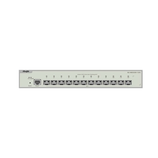 Ruijie Reyee RG-NBS5500-12XS Yönetilebilir Switch - 12 Port 10G SFP+, Layer 3, Rackmount, Metal Kasa, IPv6