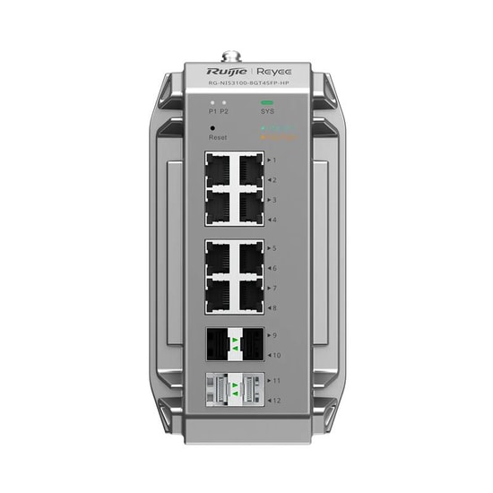 Ruijie Reyee RG-NIS3100-8GT4SFP-HP 8 Port Gigabit Poe Endüstriyel Switch - 4xSFP, 240W, L2 Cloud Yönetilebilir