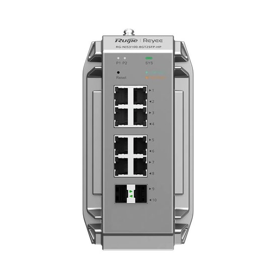 Ruijie Reyee RG-NIS3100-8GT2SFP-HP 8 Port Gigabit Poe Endüstriyel Switch - 2xSFP, 240W, L2 Cloud Yönetilebilir