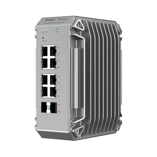 Ruijie Reyee RG-NIS3100-8GT2SFP-HP 8 Port Gigabit Poe Endüstriyel Switch - 2xSFP, 240W, L2 Cloud Yönetilebilir