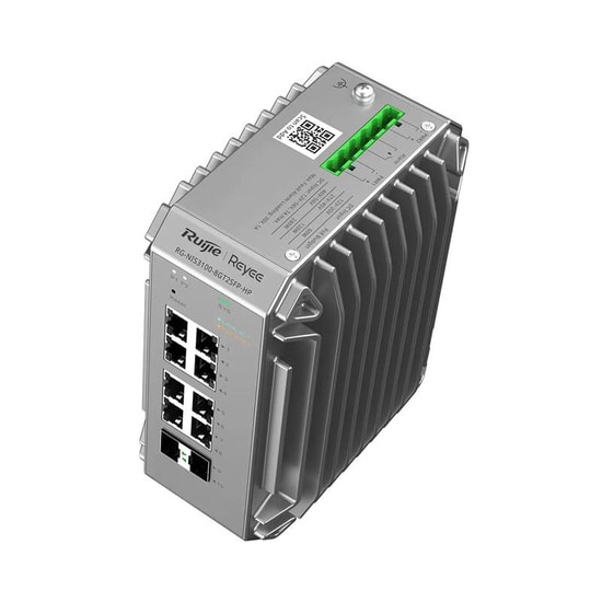 Ruijie Reyee RG-NIS3100-8GT2SFP-HP 8 Port Gigabit Poe Endüstriyel Switch - 2xSFP, 240W, L2 Cloud Yönetilebilir
