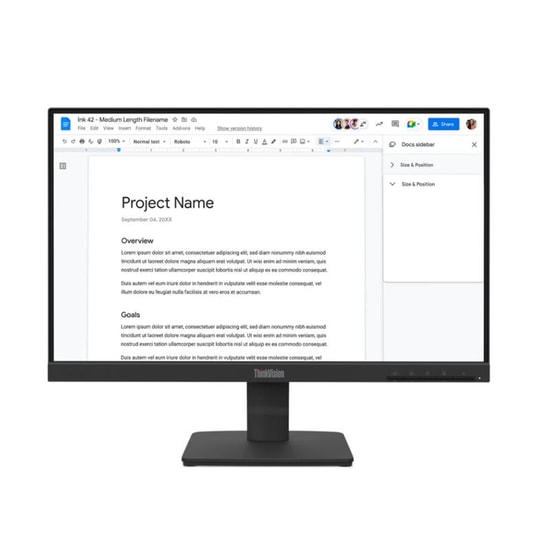 Lenovo ThinkVision S22-4e 21.5" FHD Monitör (64CBKAT6TK) - 1920x1080, IPS, 100Hz, 4ms, HDMI, VGA, WLED, Siyah 3Y