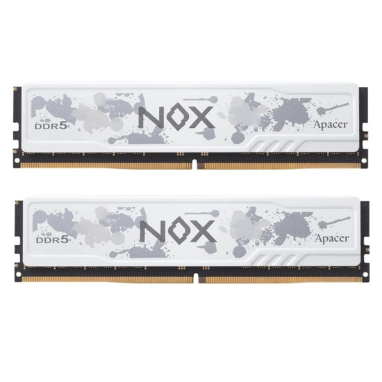 Apacer NOX 32GB (2x16GB) 6000MHz CL38 DDR5 Gaming Ram (AH5U32G60C622MWAA-2) - Beyaz, Masaüstü PC Bellek Kit