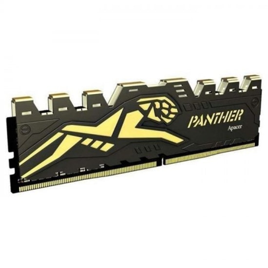 Apacer Panther 16GB (1x16GB) 3200MHz CL16 DDR4 Gaming Ram (AH4U16G32C28Y7GAA-1) - Black-Gold, Masaüstü Bellek