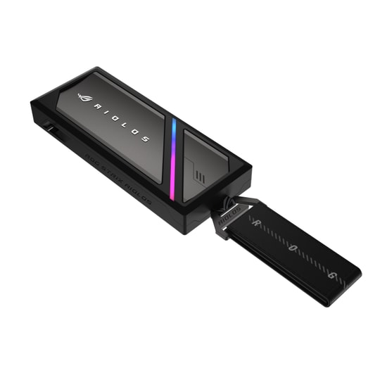ASUS ROG Strix AIOLOS M.2 NVMe Harici SSD Kutusu - USB 3.2 Gen 2x2 Type-C, 20 Gbps, Tool-free, Gümüş Tasarım