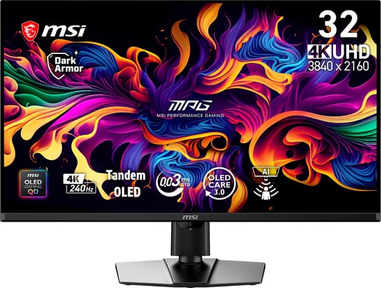 MSI MPG 322UR QD-OLED X24 31.5" 4K 240Hz 0.03ms Oyuncu Monitörü - UHD, FreeSync Premium Pro, Type-C 98W PD