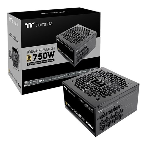 Thermaltake GT 750W 80+ Gold Güç Kaynağı (PS-TPT-0750FNFAGE-3) - ATX 3.1, Gen 5.1, Full Modüler, 12cm Fan, Beyaz