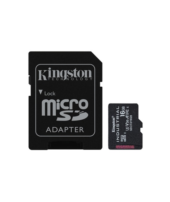 Kingston 16GB Industrial microSDHC (SDCIT216GB) - 100MB/s, pSLC, C10, UHS-I U3, V30, A1 Endüstriyel Hafıza Kartı