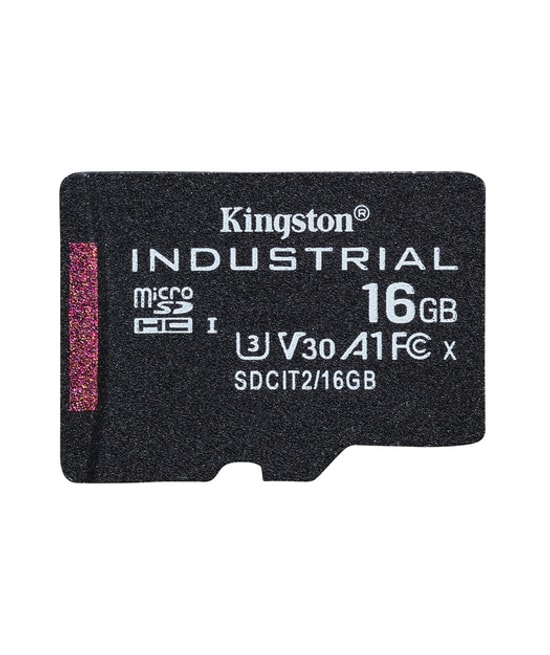 Kingston 16GB Industrial microSDHC (SDCIT216GB) - 100MB/s, pSLC, C10, UHS-I U3, V30, A1 Endüstriyel Hafıza Kartı