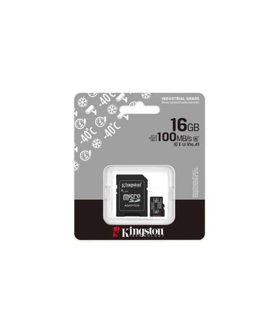 Kingston 16GB Industrial microSDHC (SDCIT216GB) - 100MB/s, pSLC, C10, UHS-I U3, V30, A1 Endüstriyel Hafıza Kartı