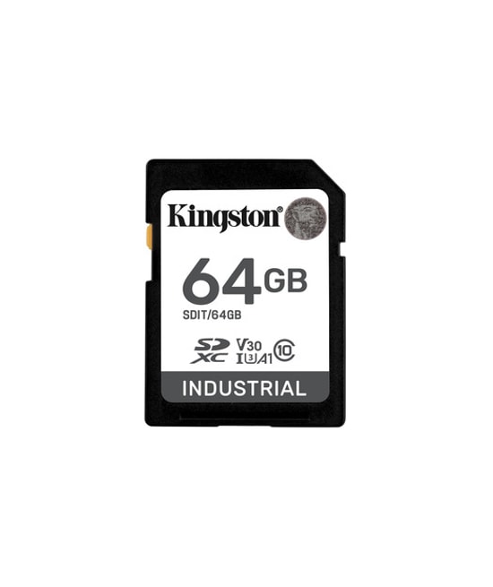 Kingston 64GB Industrial SDHC (SDIT64GB) - 100MB/s Okuma, C10, UHS-I U3, V30, A1, pSLC Endüstriyel Hafıza Kartı