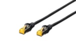 Digitus CAT6A Siyah S/FTP Patch Kablo - 0.25 Metre, 500MHz, LSZH, PoE Destekli, Dayanıklı Yapı (DK-1644-A-0025/BL)