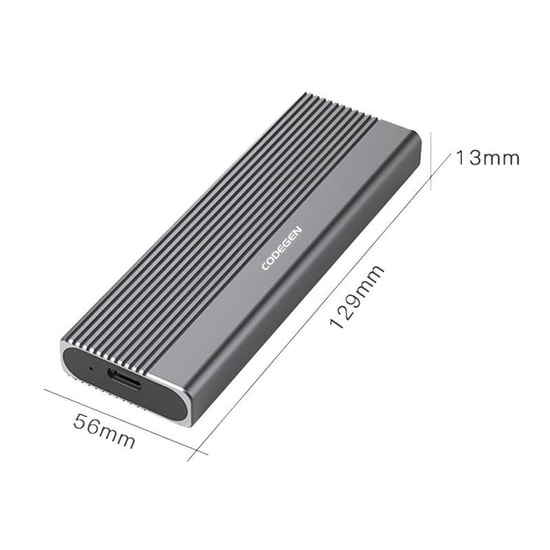 Codegen CDG-SSD-40BC Type-C USB 3.1 M.2 NVMe SSD Alüminyum Disk Kutusu - 10Gbps, M-Key / B+M Key Uyumlu Kasa