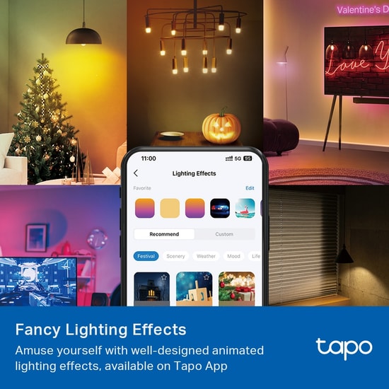 TP-Link Tapo L430P Çok Renkli Akıllı P45 Ampul - Wi-Fi, 16 Milyon Renk, Biyoritim, Enerji İzleme, Sesli Komut Desteği