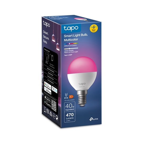 TP-Link Tapo L430P Çok Renkli Akıllı P45 Ampul - Wi-Fi, 16 Milyon Renk, Biyoritim, Enerji İzleme, Sesli Komut Desteği