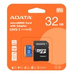 Adata 32GB Premier microSDHC (AUSDH32GUICL10A1-RA1) Hafıza Kartı + SD Adaptör - 100/25MB/s, UHS-I, Class 10, V10