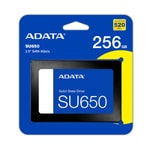 Adata SU650 256GB 2.5 SSD (ASU650SS-256GT-R) - 520MB/s Okuma, 450MB/s Yazma, SATA 3, 3D NAND Flash Dahili Disk