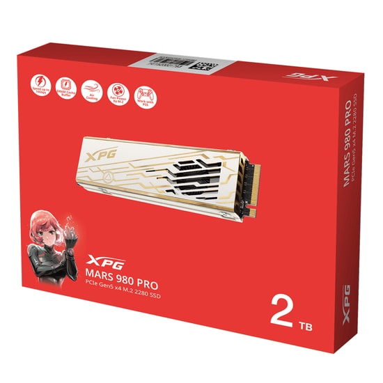 XPG Mars 980 Pro 2TB Soğutuculu NVMe M.2 SSD (SMAR-980P-2TCI) - PCIe Gen5 x4, 14000/13000 MB/s, 2280 Form Faktör