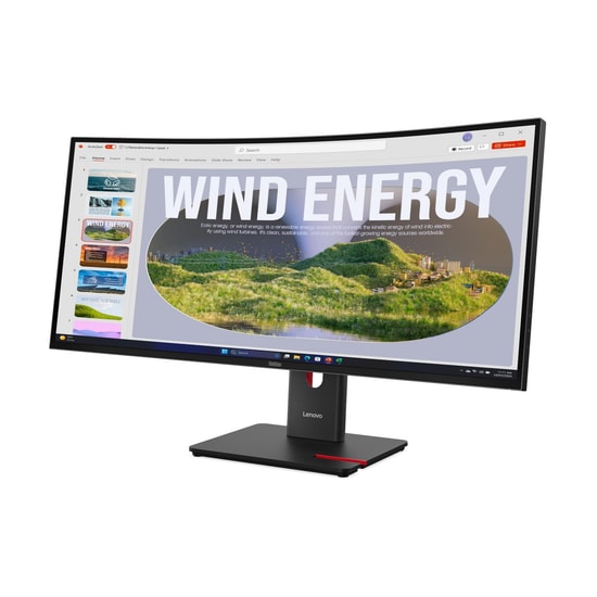 Lenovo ThinkVision T34wd-40 34" 120Hz WQHD Curved Monitör (64AEGAT1TK) - 4ms, Ultra-Wide, 2x USB-C, HDMI, DP, 1500R