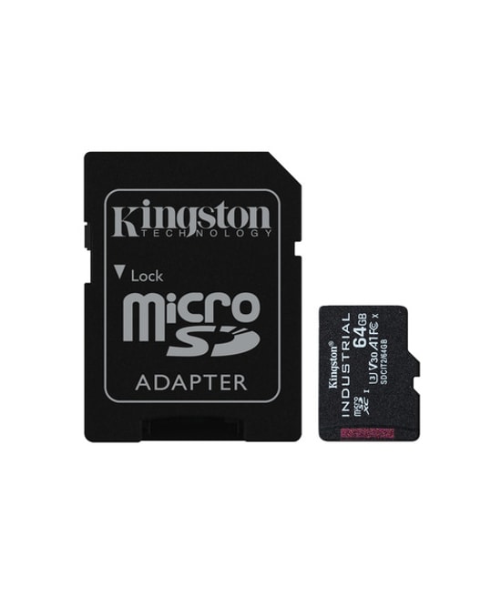Kingston 64GB Industrial microSDXC (SDCIT2/64GB) - 100MB/s, pSLC, C10, UHS-I U3, V30, A1 Endüstriyel Hafıza Kartı