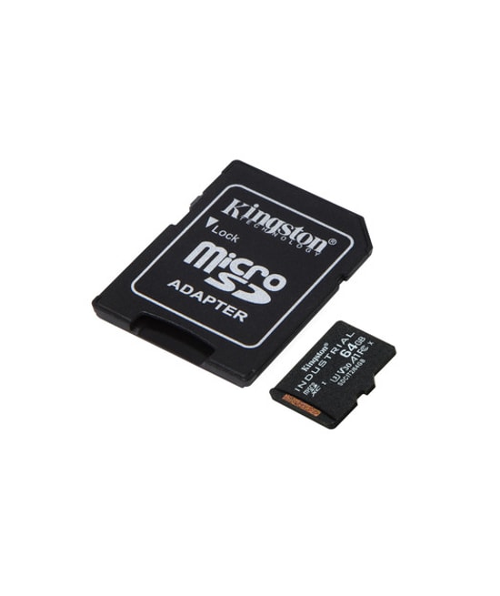 Kingston 64GB Industrial microSDXC (SDCIT2/64GB) - 100MB/s, pSLC, C10, UHS-I U3, V30, A1 Endüstriyel Hafıza Kartı