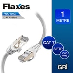 FLAXES FNK-701G 1 Metre CAT7 Gri Network Patch Kablo - 10Gbps Yüksek Performanslı S/FTP Bağlantı Kablosu