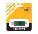 Kingston DataTraveler Duo 128GB USB 3.2 Gen 1 Flash Bellek (DTDEG2/128GB) - Çift Arayüzlü Type-A & Type-C, NAND