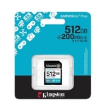 Kingston 512GB Canvas Go Plus SDXC (SDG4/512GB) - 200MB/s Okuma, 160MB/s Yazma, C10, UHS-I, U3, V30, 4K Kartı