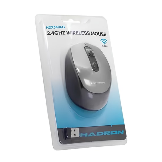 Hadron HDX3406G Siyah Kablosuz Mouse - 1000 DPI Hassasiyet, 2.4GHz Wireless Bağlantı, Ergonomik Plastik Gövde