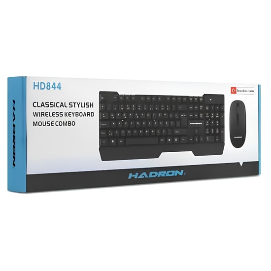 Hadron HD844 Kablosuz Klavye Mouse Seti - Siyah, 2.4GHz Wireless, Q Klavye, Optik Mouse, Ergonomik Ofis ve Ev Kullanımı