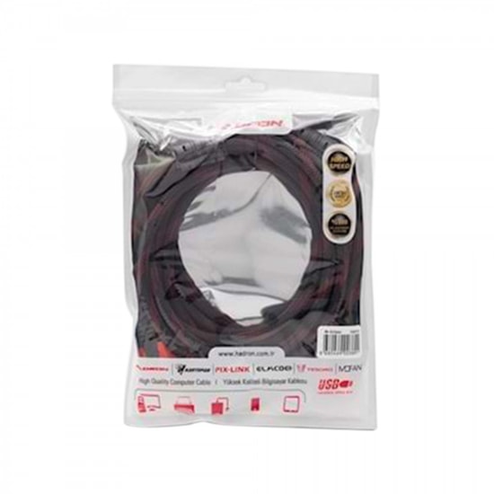 Hadron HDX2013-3M-IPORGU-SIYAH 300 cm HDMI Kablo (Siyah) - 3 Metre Uzunluk, Örgü Kablo Yapısı, Full HD Destekli