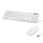 Hadron KM-8520 Beyaz Kablolu Ofis Klavye Mouse Seti - Türkçe Q, USB Bağlantı, Optik Sensör, Multimedya Tuşlu