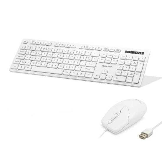 Hadron KM-8520 Beyaz Kablolu Ofis Klavye Mouse Seti - Türkçe Q, USB Bağlantı, Optik Sensör, Multimedya Tuşlu