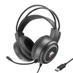 Hadron G884-SIYAH Kablolu Gaming Kulak Üstü Kulaklık - Led Işıklı, Mikrofonlu, 200cm Kablo, 65 dB Ses Gücü