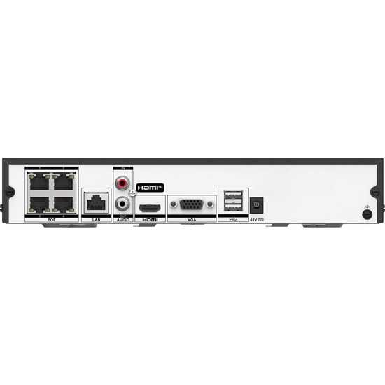 HiLook NVR-104MH-C/4P(E) 4 Kanal 4K PoE Network Kayıt Cihazı - 8MP, H.265+, 80Mbps, 1x8TB HDD Desteği, Metal Kasa