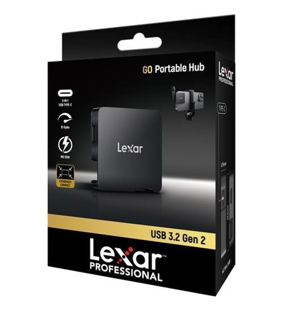 Lexar Professional Go Portable 10GbE USB-C Hub LPASL400-RNBNG - 2.5 inç SSD Disk Destekli Taşınabilir Hub