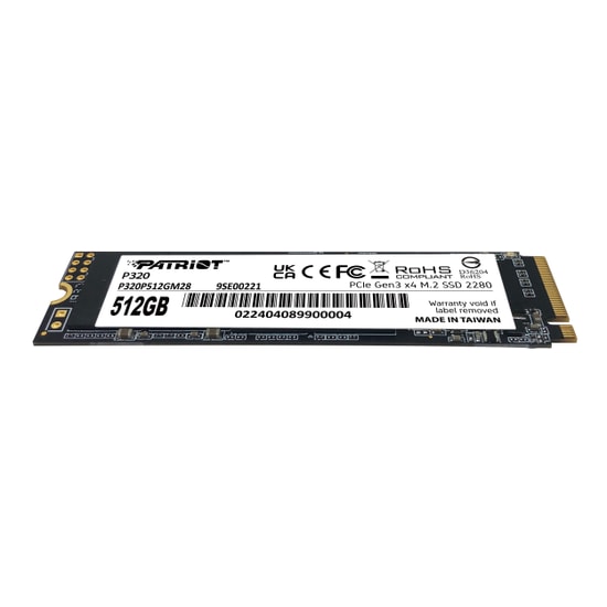 Patriot P320 512GB NVMe M.2 2280 SSD (P320P512GM28) - 3000/2200MB/s Okuma Yazma, PCIe Gen3x4, Dahili Katı Hal Sürücü