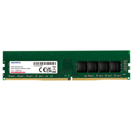 Adata 16GB 3200MHz DDR4 CL22 Masaüstü RAM (AD4U320016G22-BGN) - 1.35V, UDIMM, Tek Modül, Siyah, Bulk Kutusuz Bellek