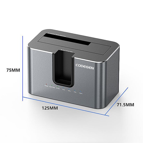 Codegen CDG-DOC-505 2.5"/3.5" SATA ve M.2 NVMe SSD Docking Station - Çevrimdışı Kopyalama, Disk Klonlama Ünitesi